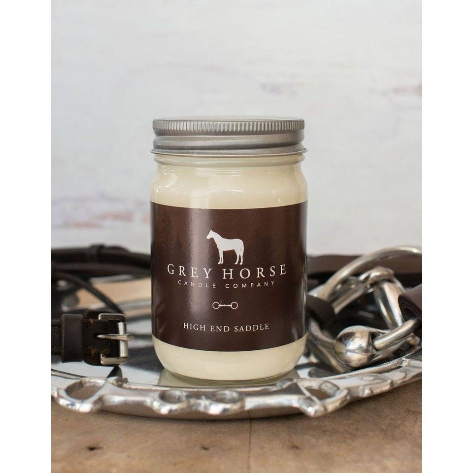 Grey Horse Candles, Scent: High End Saddle