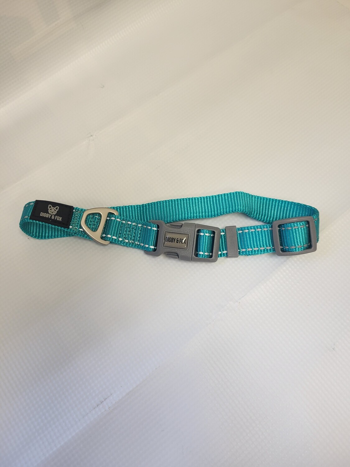 Reflective Web Dog Collar Reflective Web Dog Collar, Size: Medium, Color: Turquoise