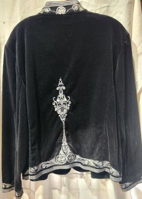 Jacket - Black corduroy with Silver  2X
