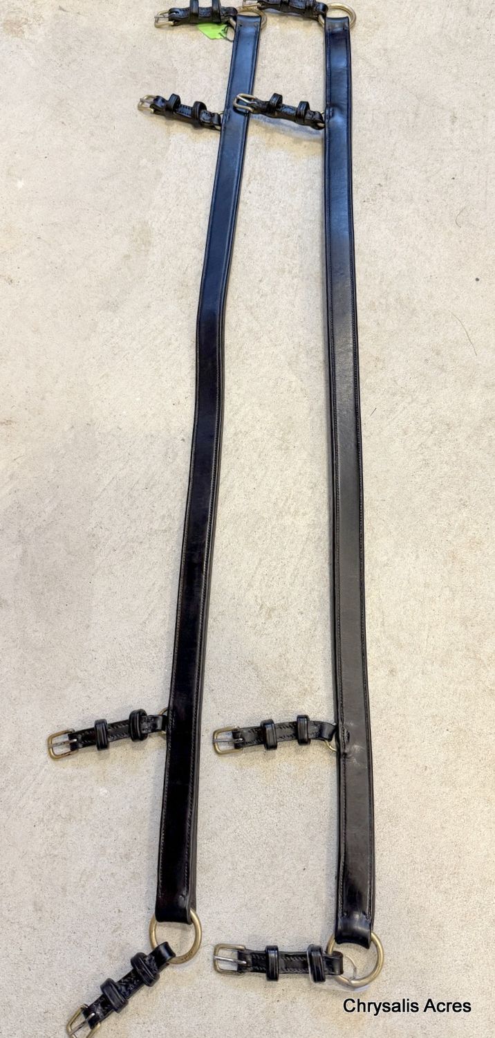 Black/brass Lg Pony Breeching 44 Black/brass Lg Pony Breeching 44"