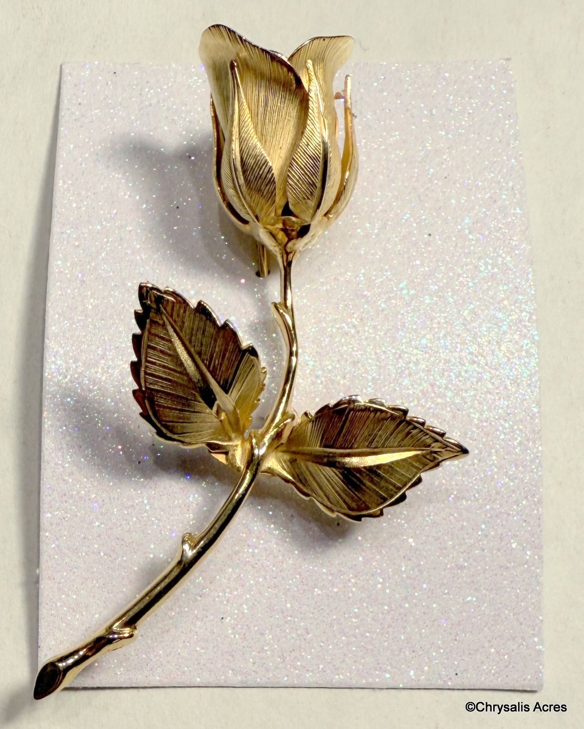Giovanni Gold Rose Stem Pin