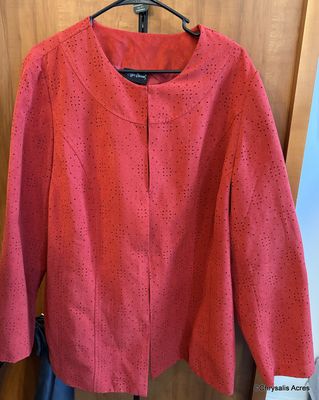 Red Eyelet Jacket 1X
