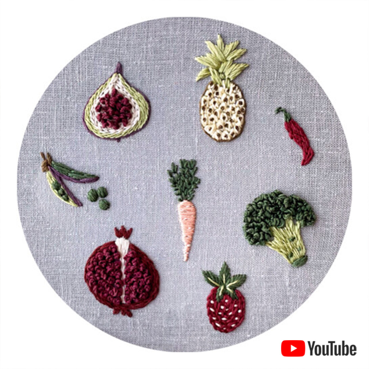 Схема для вышивки+ видео урок "Фрукты и овощи 1"