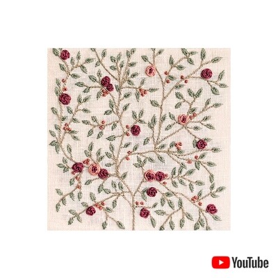"Викторианские розы" - pdf схема для вышивки 15х15/20х20 см + видео урок