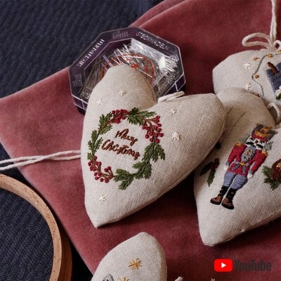 Бесплатная схема для шитья: Сердечко для Рождественских схем &quot;Щелкунчик&quot; + видео урок