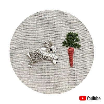 Бесплатная схема для вышивки "Кролик и морковка" 15 см + видео урок