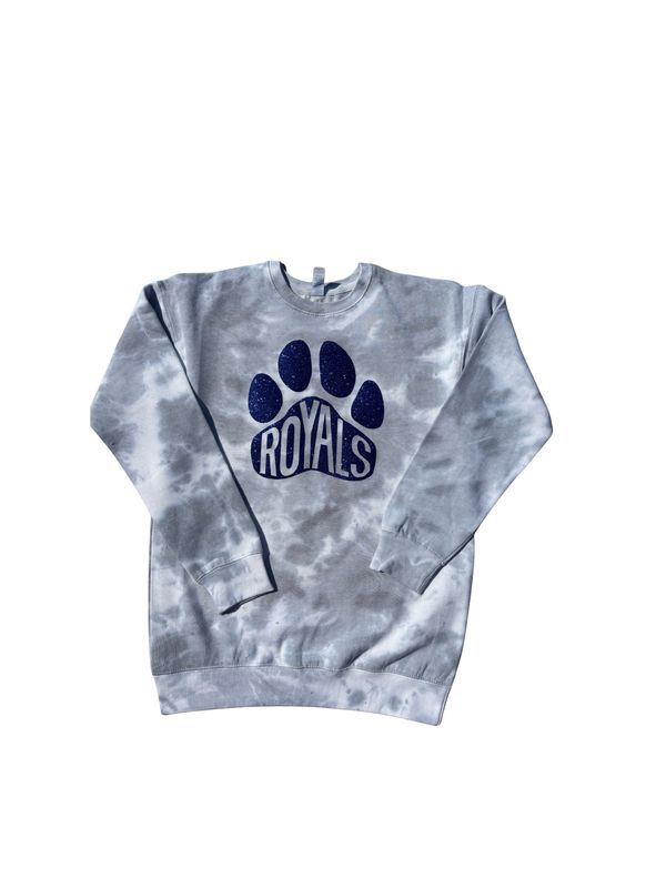 PTO- Enza Oversized Tie Dye Crew GLITTER Print