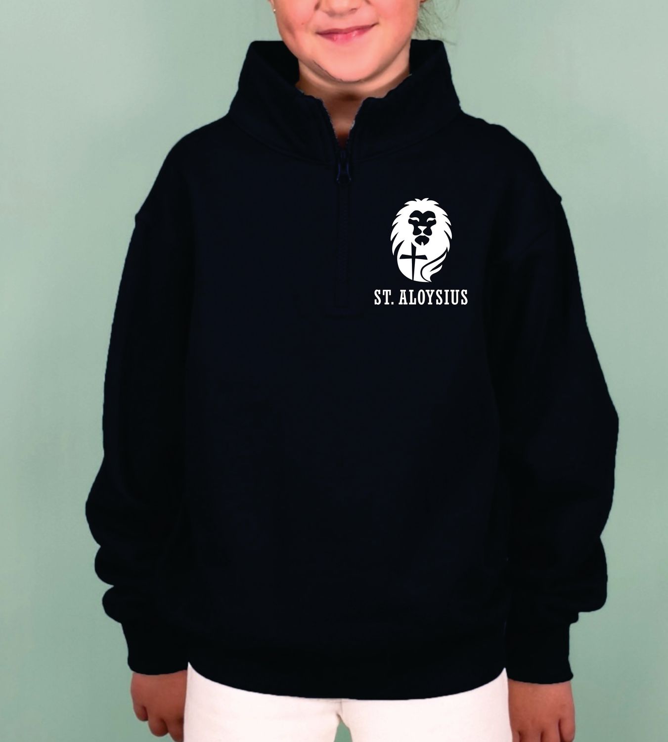 St. Als- GLITTER PRINT Youth Boxy Quarter Zip