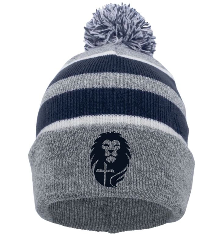 St. Als- Stripe Pom Stocking Hat