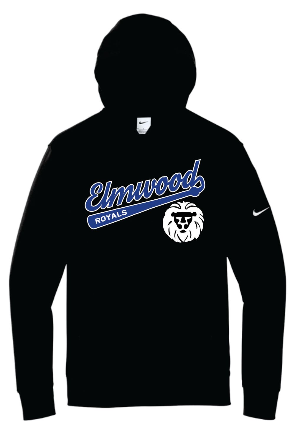 Elmwood Baseball- NIKE Club Hoodie Design 1