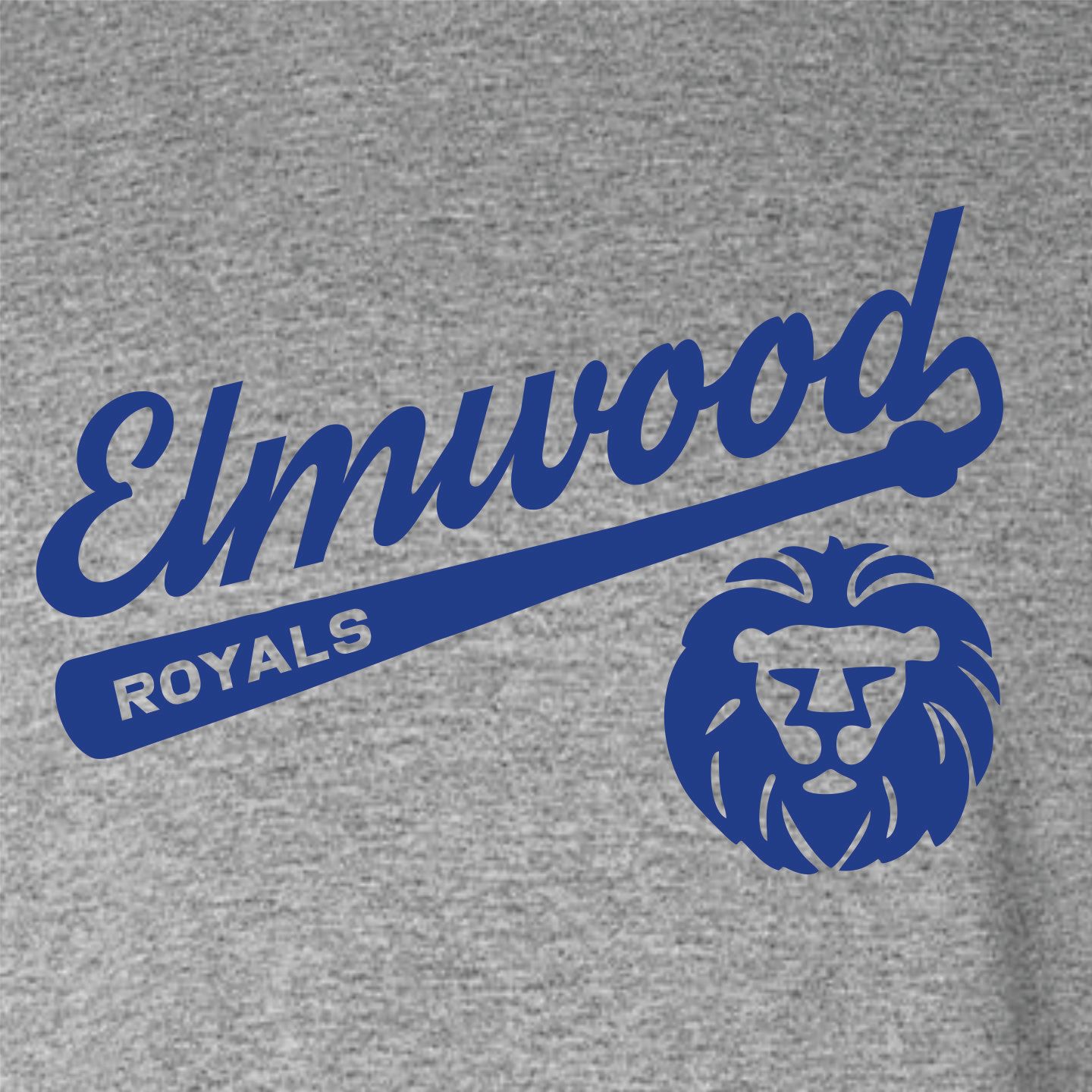 Elmwood Baseball- GRAY Screen-Printed Apparel Design 1