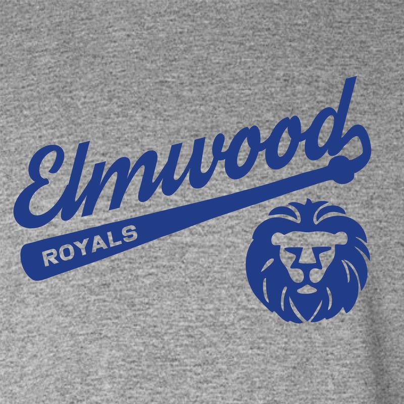 Elmwood Baseball- GRAY Screen-Printed Apparel Design 1