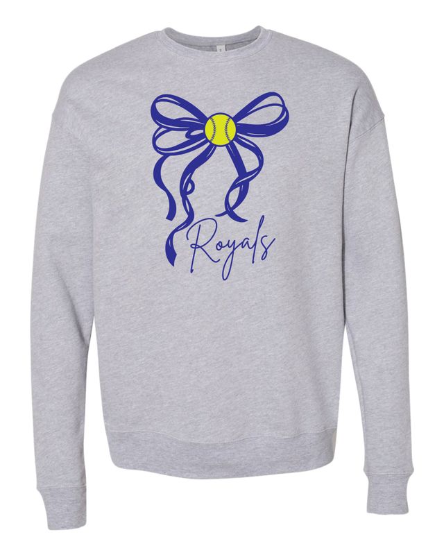 Elmwood Softball- Bow Bella Canvas Drop Shoulder Soft Crew