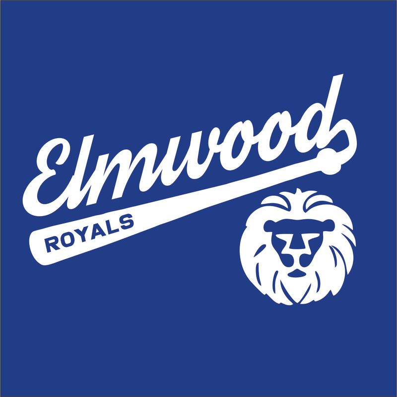 Elmwood Baseball- ROYAL Screen-Printed Apparel Design 1