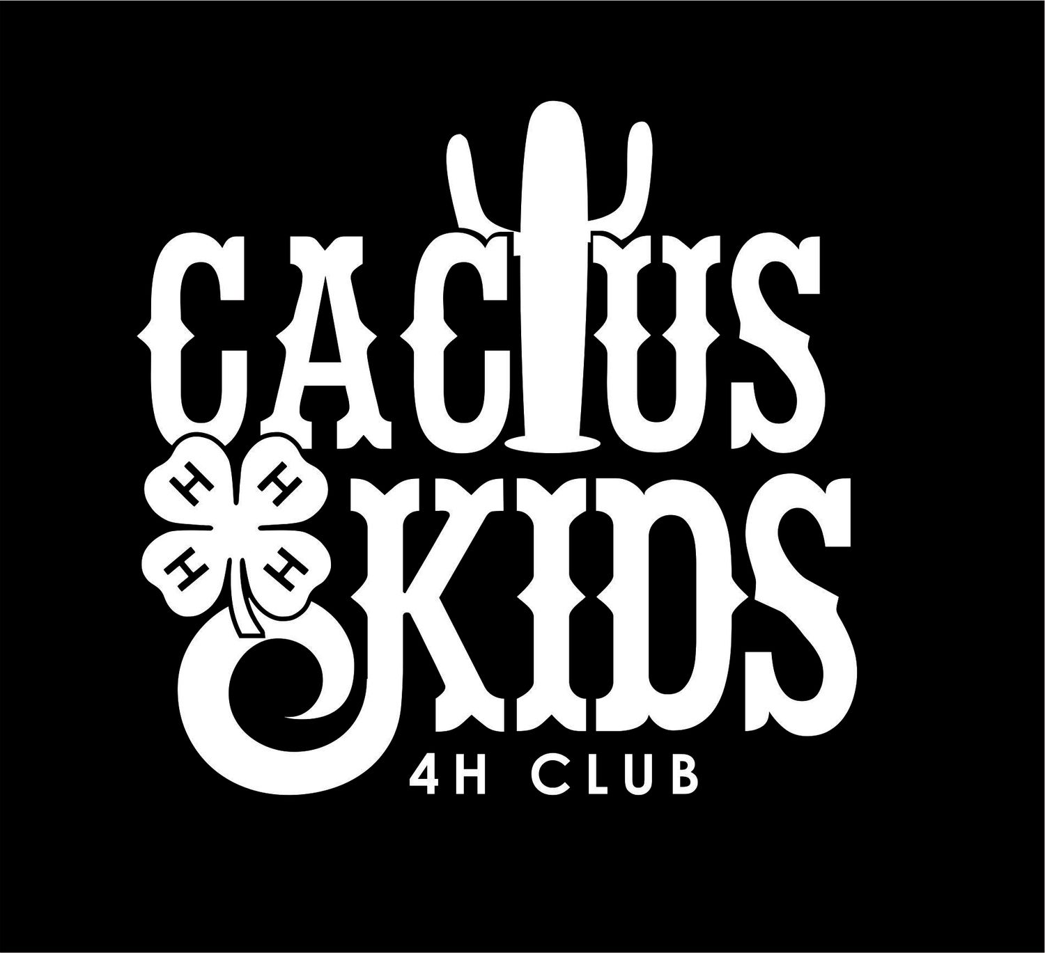 Cactus Kids- Black Apparel (Front Chest Print)