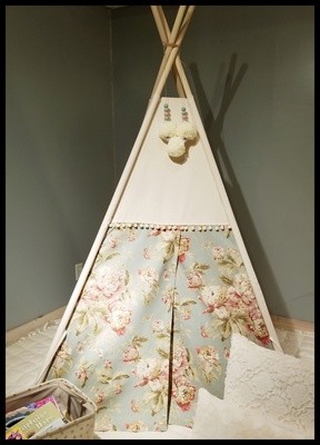 Southern Belle Teepee, Play Tent, Shabby Chic Kids Room Decor, Nursery Decor, Floral Teepee, Reading Nook, Cotton Canvas Kids Play Tent, Handmade Teepee, Childrens Teepee