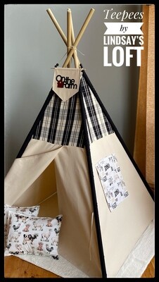 On the Farm Teepee, Play Tent,  Reading Nook, Handmade Teepee, Kids Room Decor , Children&#39;s Teepee, Kids Indoor Teepee