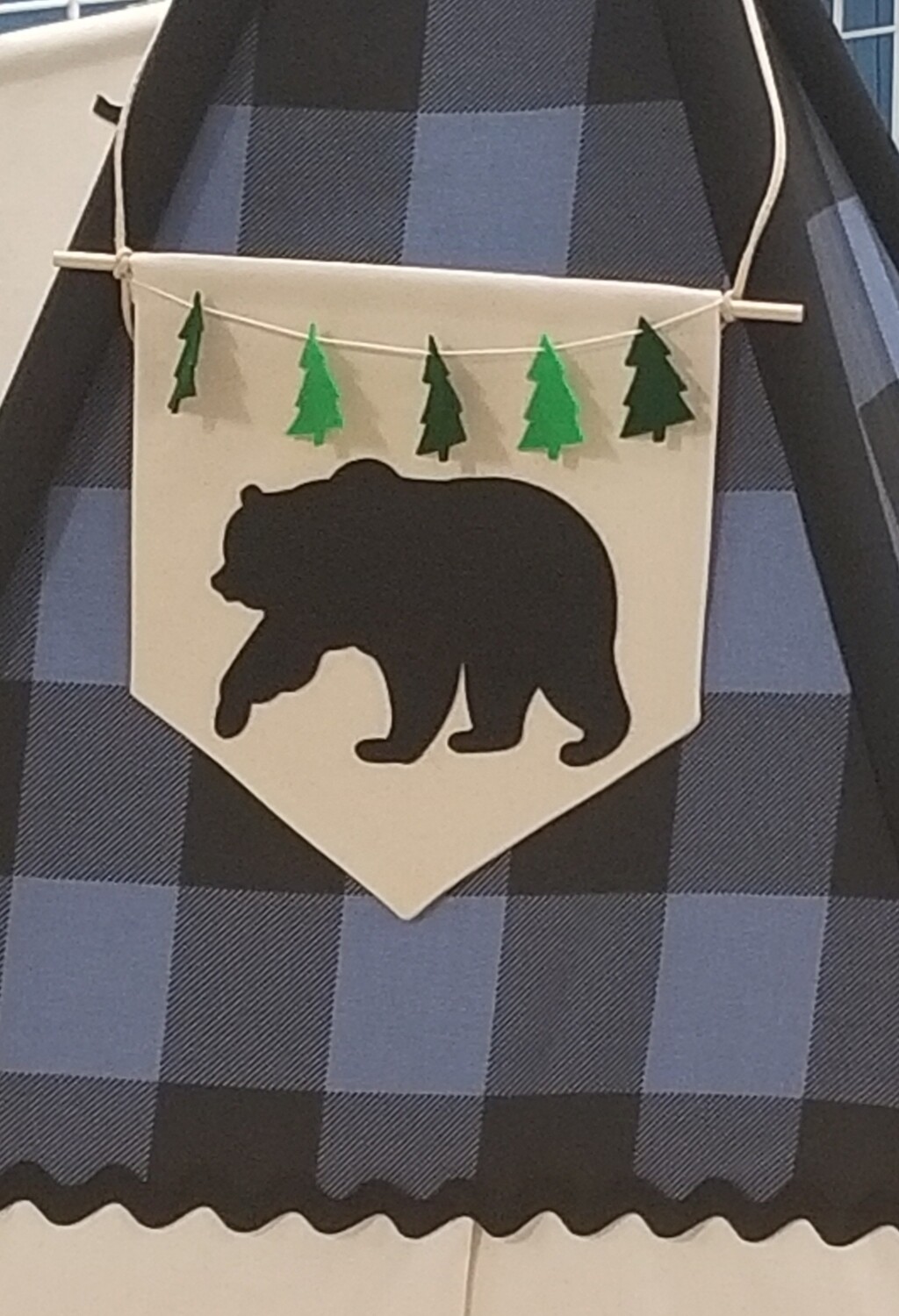 Bear in Forest, Woodland Theme Nursery,  Handmade wall decor for nursery, kids room