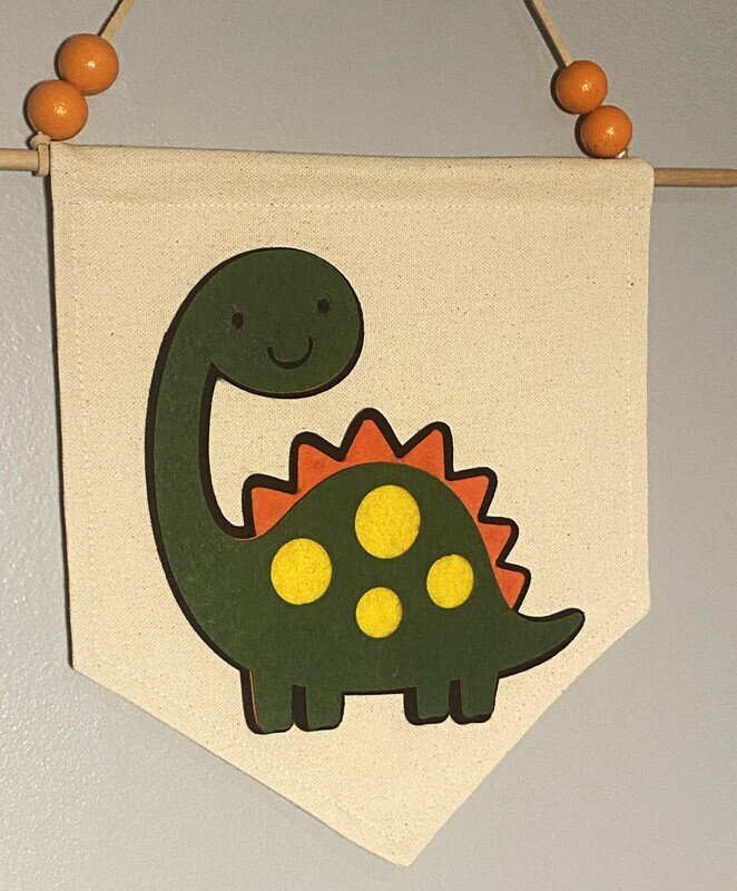 Happy Little Dinosaur, Dinosaur Decor, Handmade Dinosaur Banners