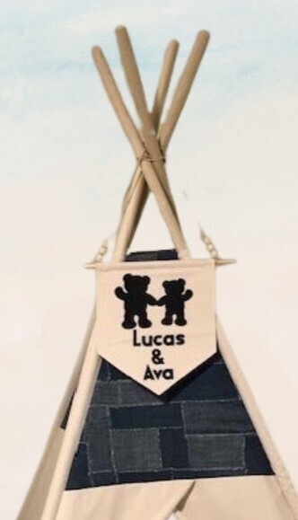 Denim Dream Teepee, Play Tent, Nursery Decor, Reading Nook