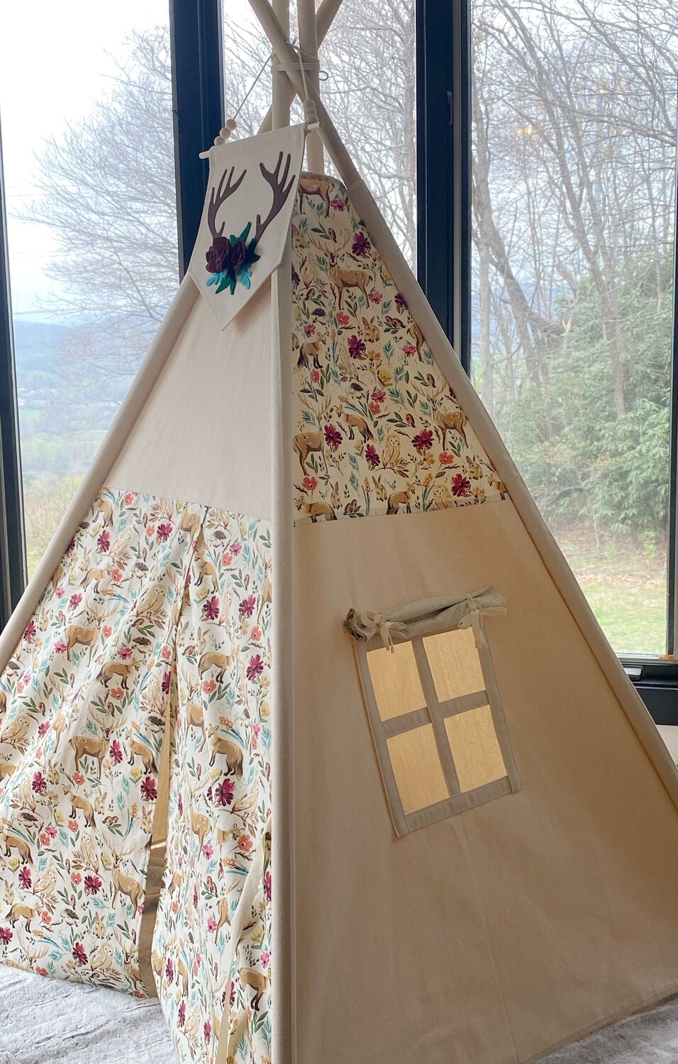 Woodland Teepee, Play Tent,  Handmade Teepee,  Woodland Theme Children&#39;s Decor