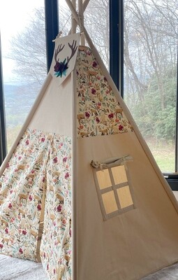 Woodland Teepee, Play Tent,  Handmade Teepee,  Woodland Theme Children&#39;s Decor