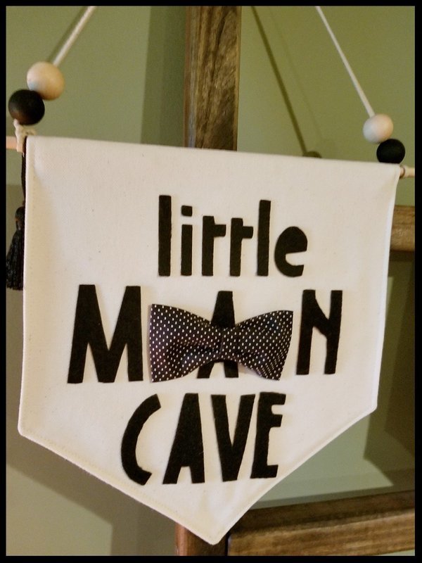 Little Man Cave Banner, Decorative Wall Banner, Handmade Canvas Banner with Bowtie, Kids Room Decor, Nursery Decor, Hanging Wall Banner, FREE SHIPPING Little Man Cave Banner, Decorative Wall Banner, Handmade Canvas Banner with Bowtie, Kids Room Decor, Nursery Decor, Hanging Wall Banner, FREE SHIPPING