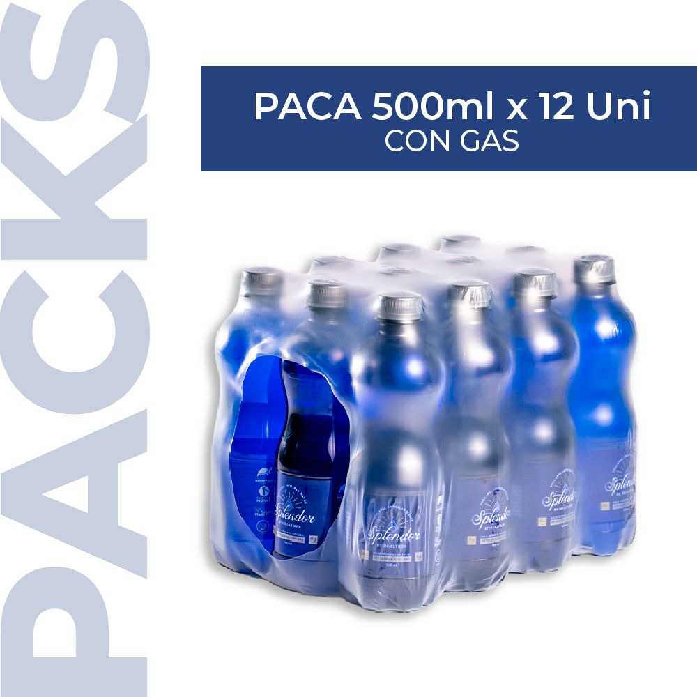 Pack x 12 Un. 500 ml con Gas.