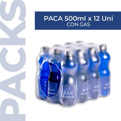 Pack x 12 Un. 500 ml con Gas.