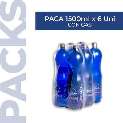 Pack x 6 Un. 1.5 Litros Splendor con Gas.