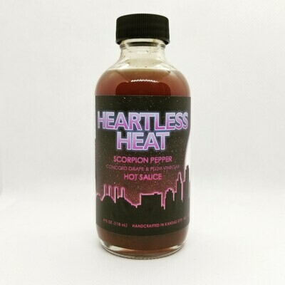 HEARTLESS HEAT: Grape & Plum Vinegar Scorpion Pepper Sauce, 4 oz.