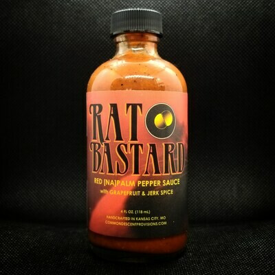 RAT BASTARD: Red [Na]Palm Hot Sauce with Jerk Spices, 4 oz.