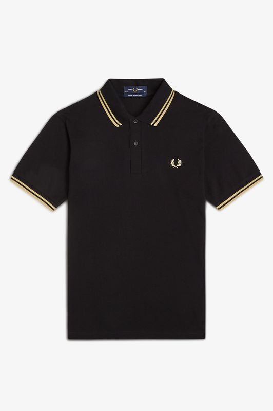 FRED PERRY-  Polo Negro / Champán