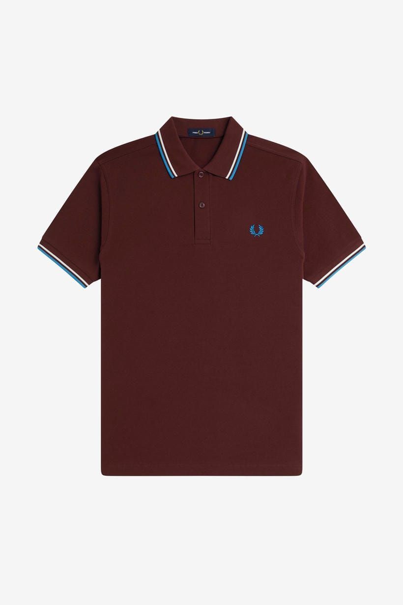FRED PERRY- Polo Rojo oscuro / Crudo / Azul cancha FRED PERRY- Polo Rojo oscuro / Crudo / Azul cancha