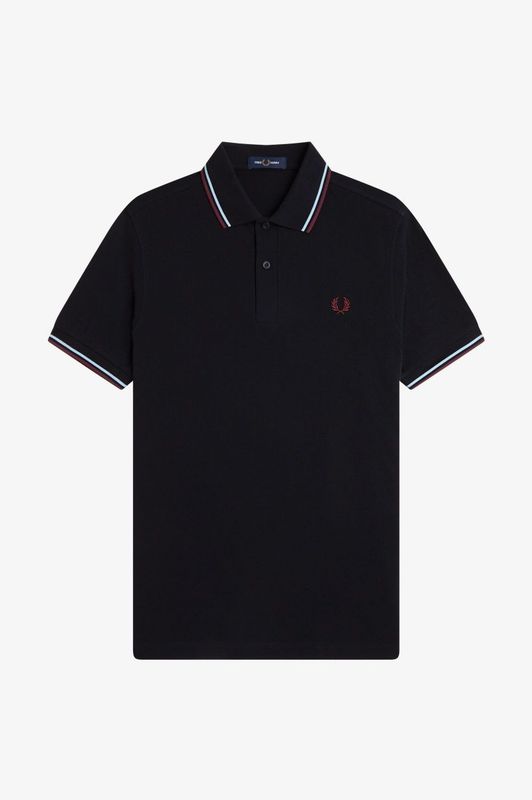 FRED PERRY-  Polo Azul marino / Blanco nieve / Rojo tostado