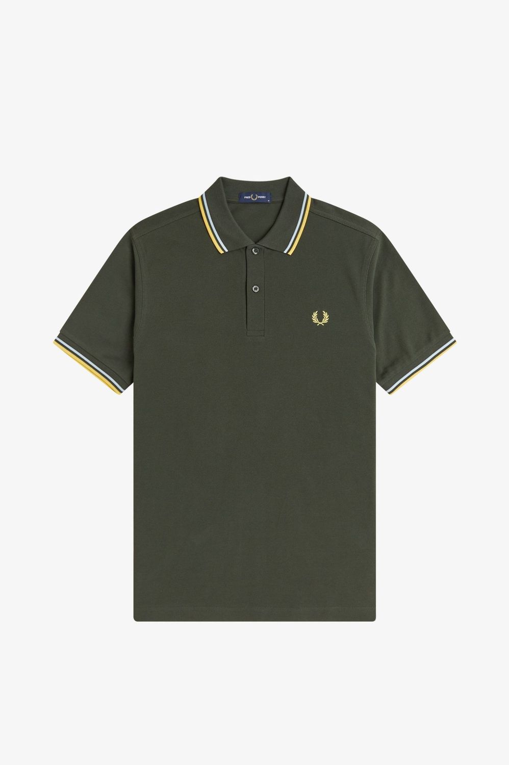 FRED PERRY- Polo Verde oscuro mate / Hielo claro / Cebada limón FRED PERRY- Polo Verde oscuro mate / Hielo claro / Cebada limón