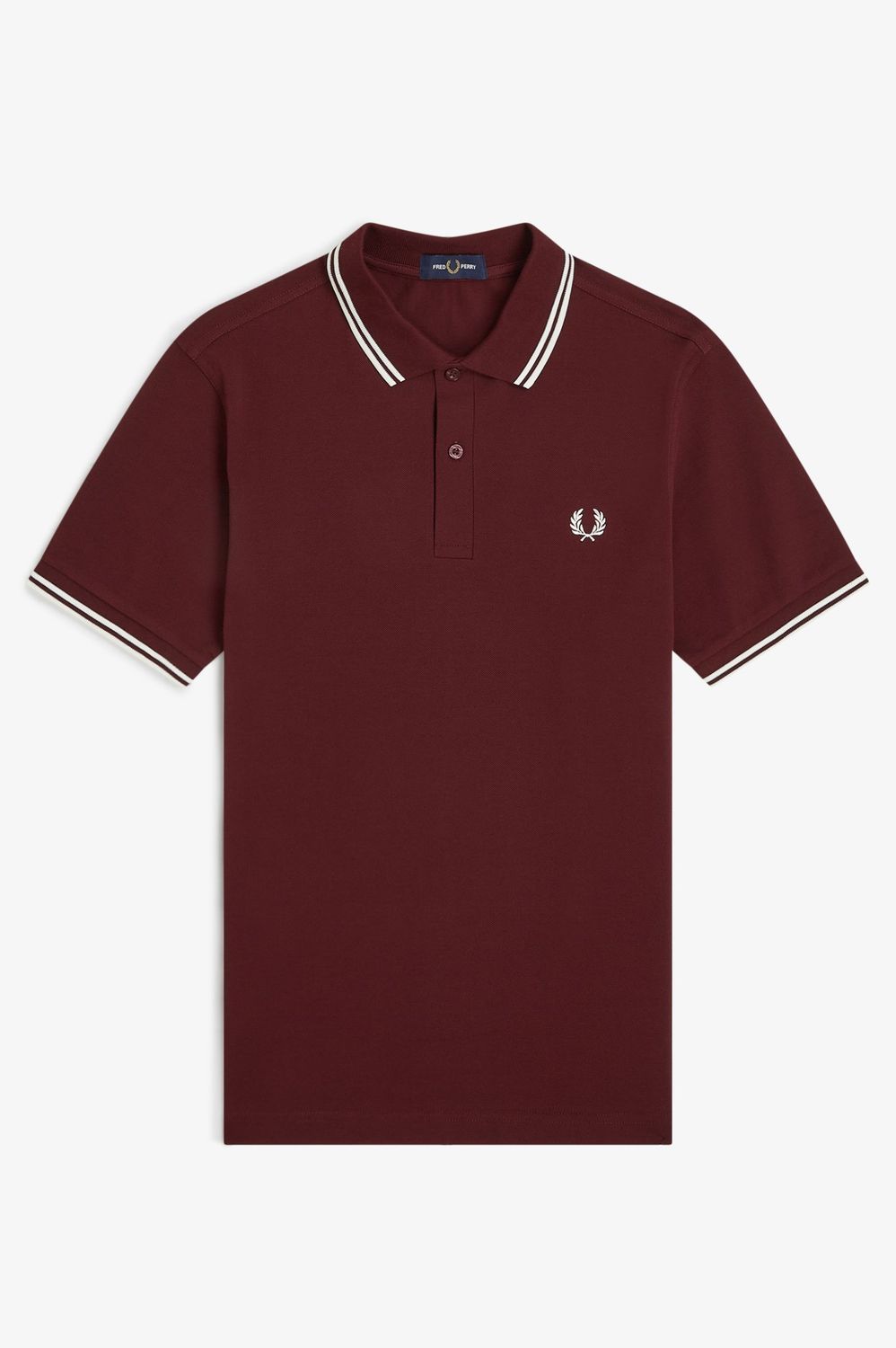 FRED PERRY- Polo Rojo oscuro / Blanco nieve FRED PERRY- Polo Rojo oscuro / Blanco nieve
