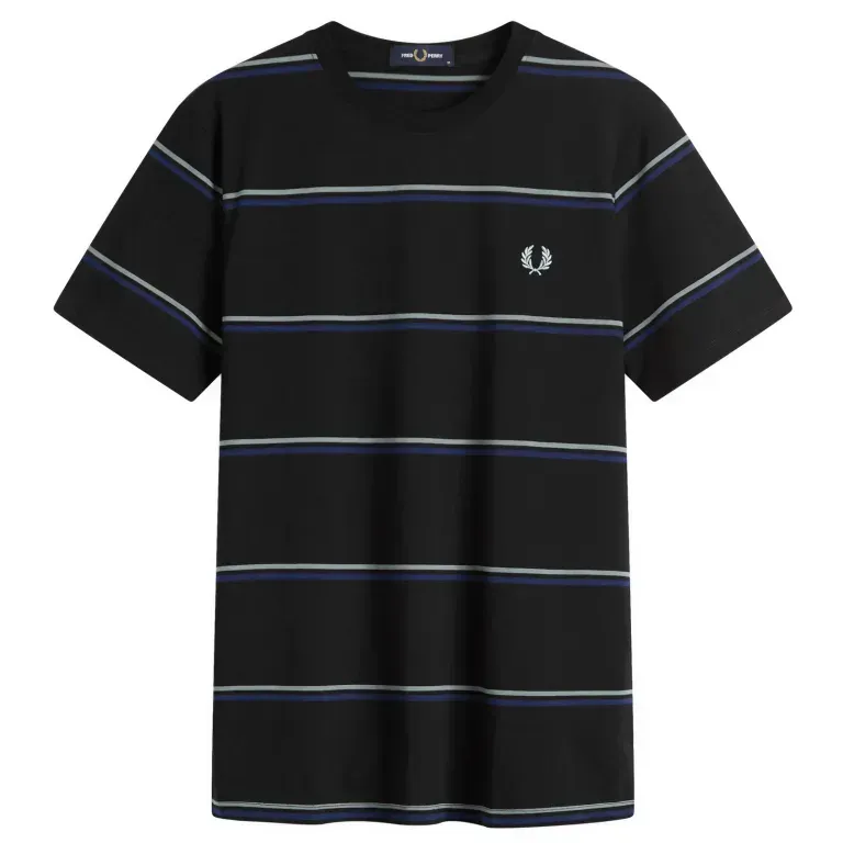 FRED PERRY- Camiseta rayas finas azules