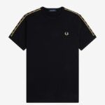 FRED PERRY- Camiseta Ringer Azul oscuro ringer con cinta dorada