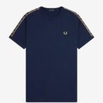 FRED PERRY- Camiseta de franjas Azul tenis / Champán