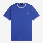 FRED PERRY- Camiseta Azul Eléctrico con Blanco