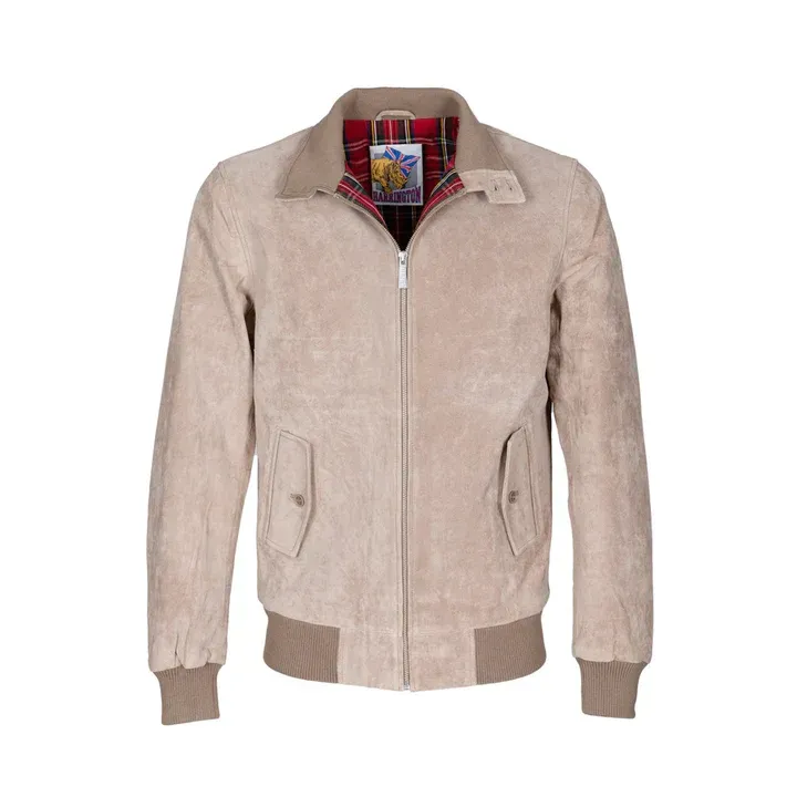 HARRINGTON- Chaqueta de ante beige