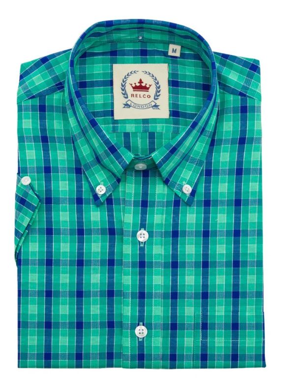 CAMISA RELCO TURQUESA DE CUADROS CAMISA RELCO TURQUESA DE CUADROS