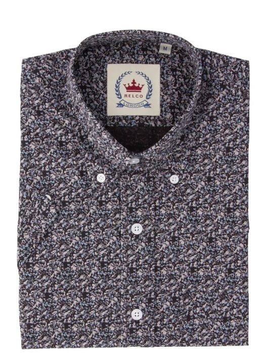 CAMISA RELCO FLORES NEGRAS