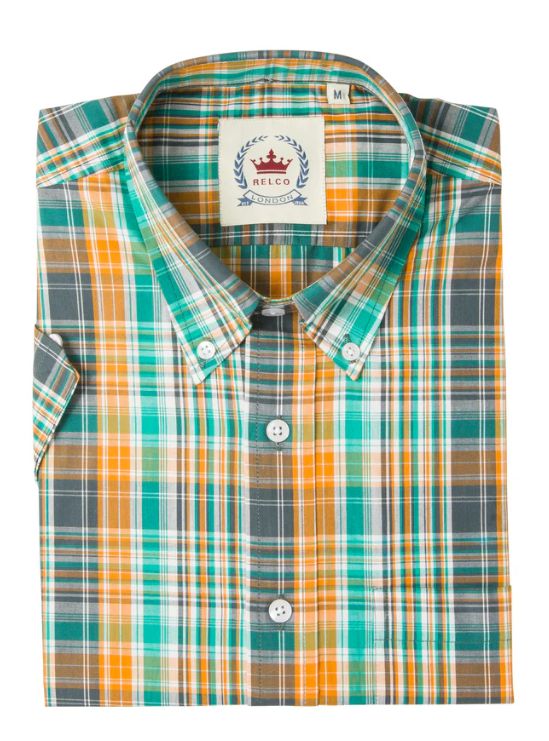 CAMISA RELCO CUADROS MULTICOLORES VERDES PARA HOMBRE