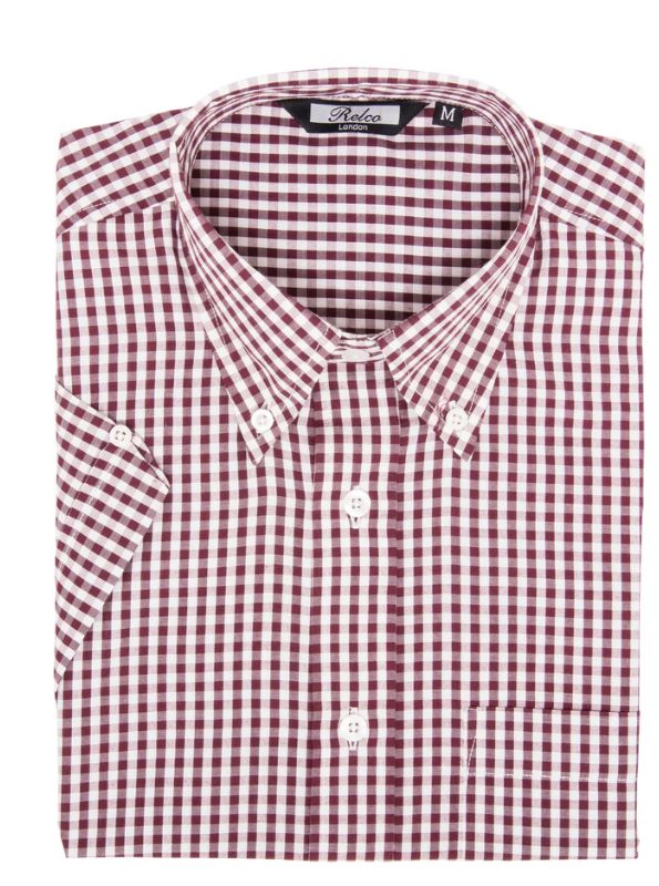 CAMISA RELCO GINGHAM GRANATE