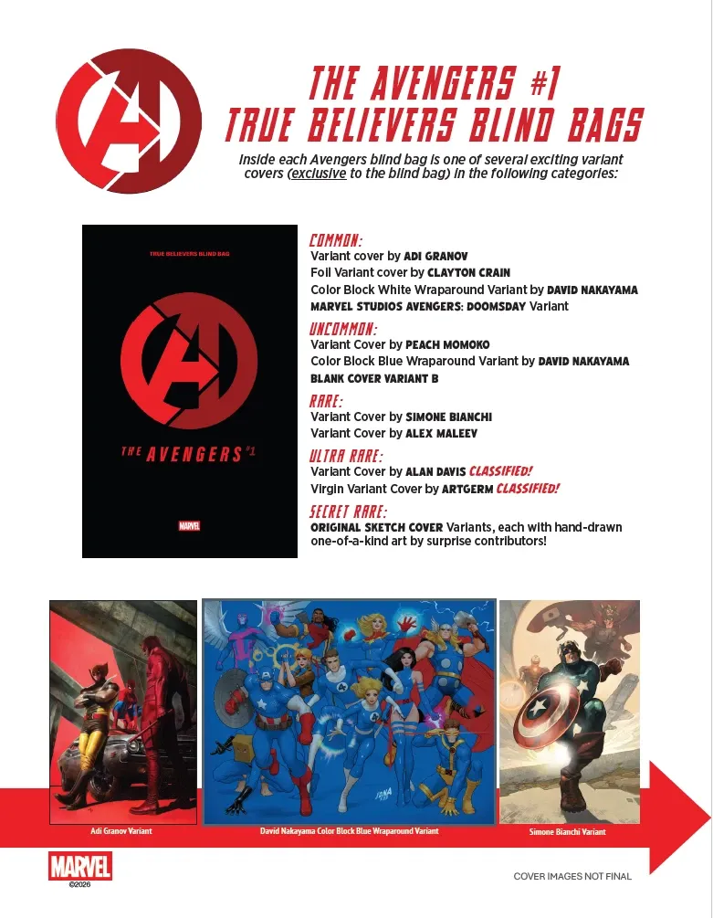 AVENGERS #1 TRUE BELIEVERS 20-BAG DISPLAY BOX