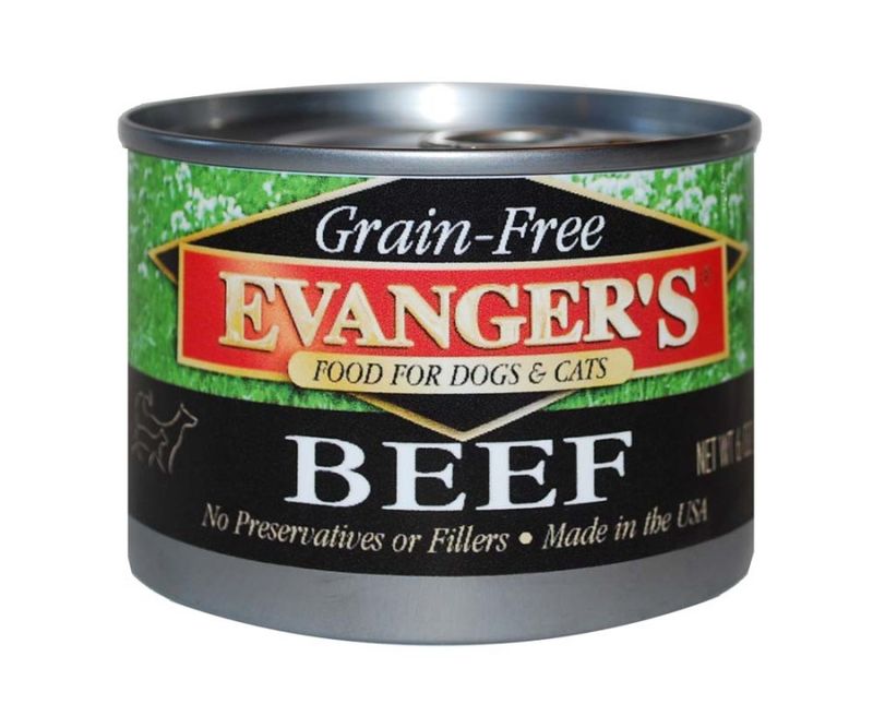 Evanger's Grain-Free Wet Dog &amp; Cat Food Beef,  6oz, Single Can