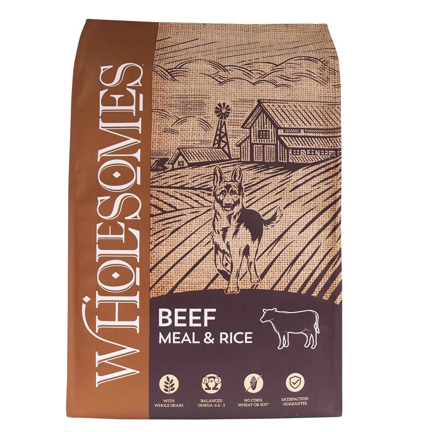 Wholesomes Beef &amp; Rice Dry Dog Food, Size: 40 lb bag
