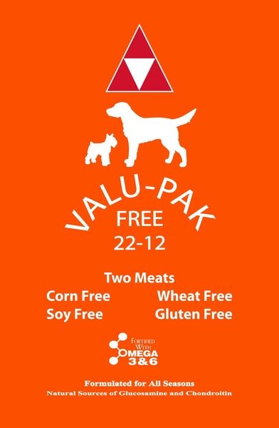 VALU-PAK Free 22/12 Orange Bag Dog Food All Life Stages, Size: 20 lb bag